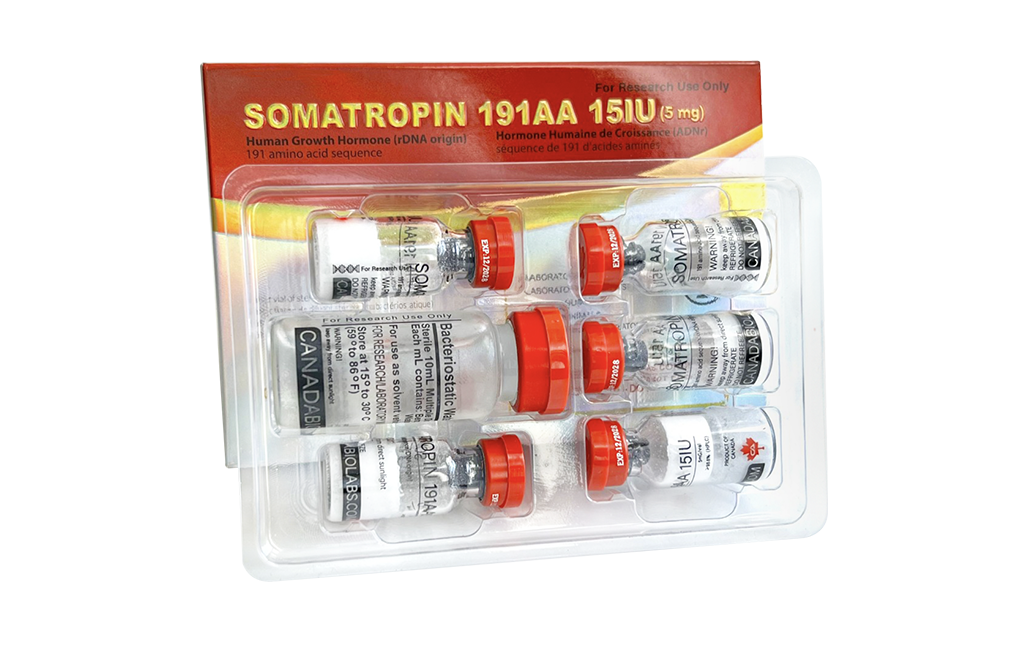 Somatropin 191AA (Canada) упаковка 5 флаконов (15IU x 5)